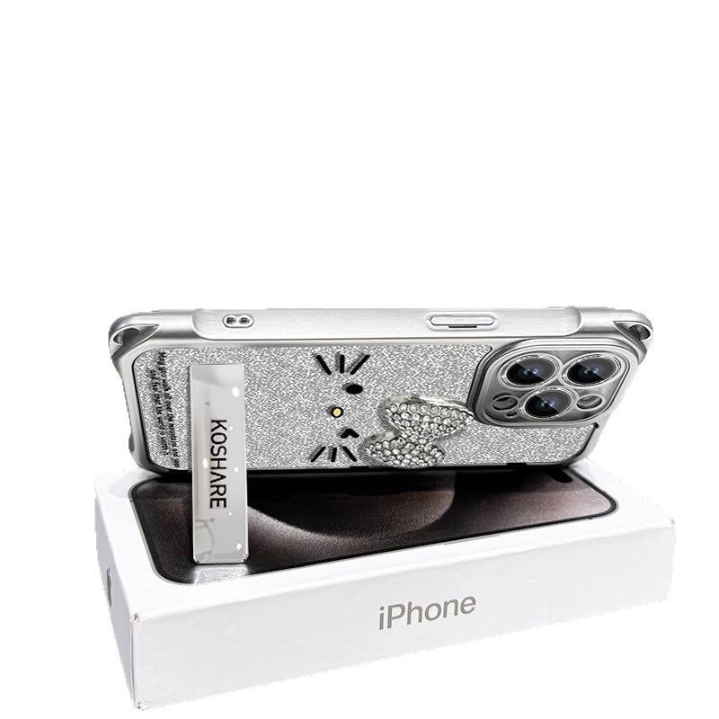 Кукла-кошка с бантом подходит для чехла на телефон Apple 16 15promax с ремешком на четыре угла 13 прозрачный силиконовый 14 женский