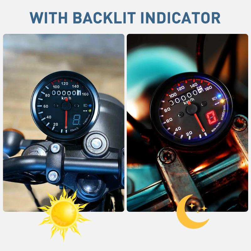 Универсальный спидометр-одометр для мотоцикла Cafe Racer с LED-индикатором