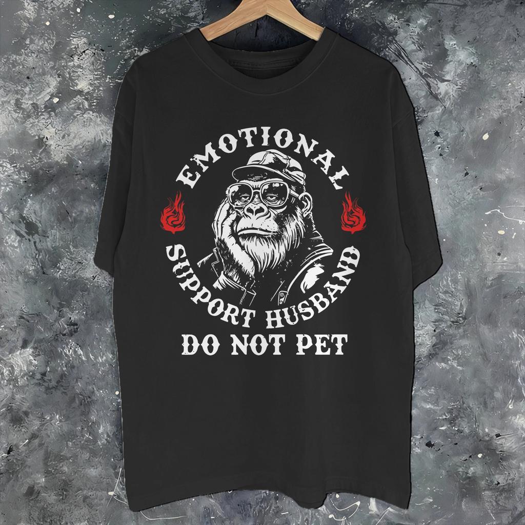 Unisexs Wounisexs Emotional Support Husband Do Not Pet Shirt Pure Cotton Printed Tshirt Clothing Outfits