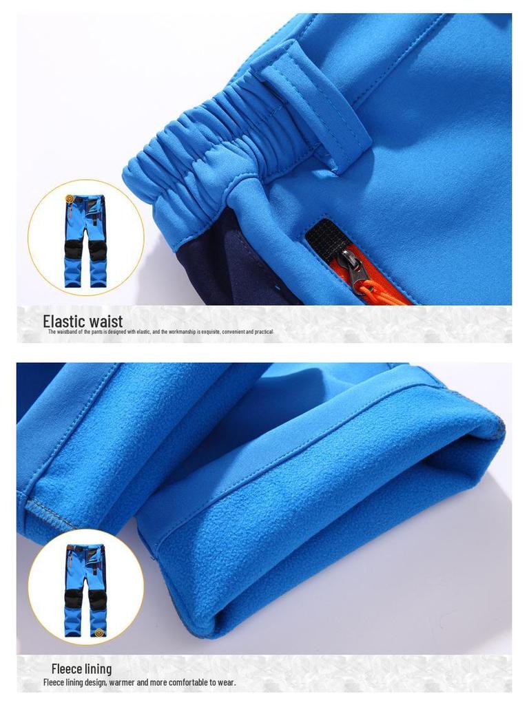 Children's Windproof, Waterproof, Warm Ski Pants for Boys & Girls - Plain Design for Older Kids