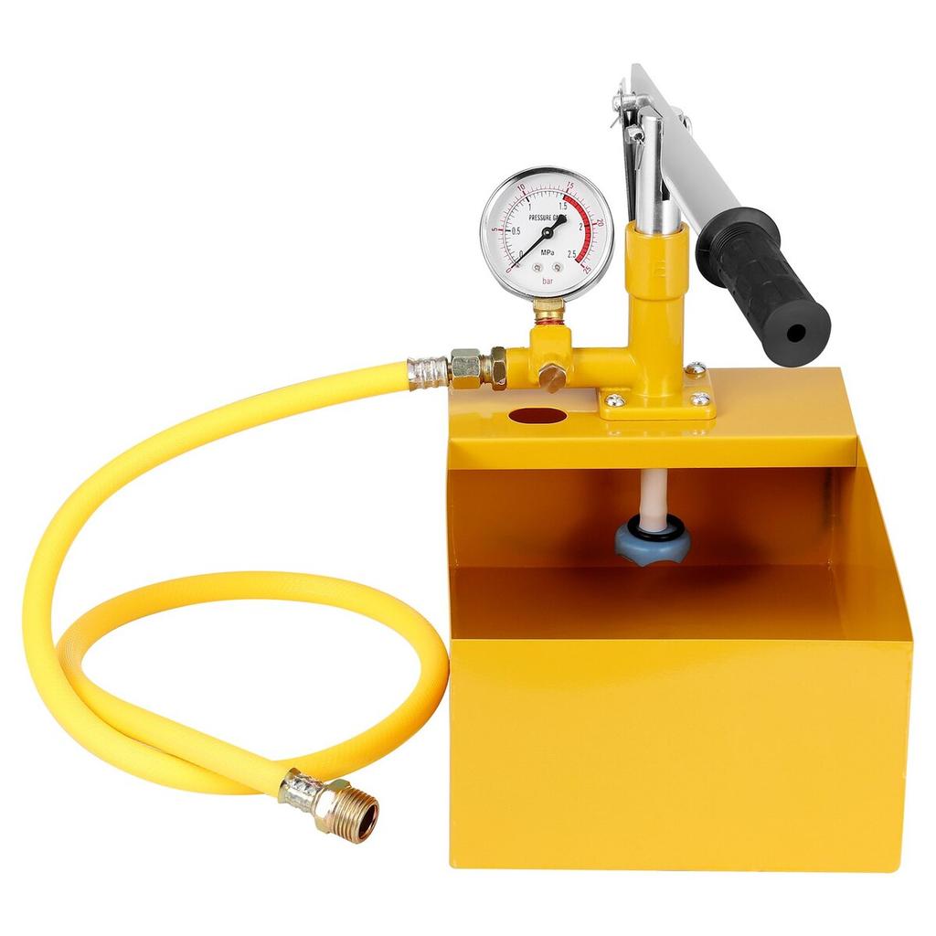 Hydrostatic Test Pump, Max 25 bar/362 PSI, Single Valve Hydraulic Manual Water Pressure Tester Kit with Gauge 5L Water Tank, 1 m Hose with 1.27 cm