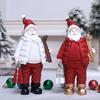 Christmas Santa Claus Figurine Miniature Resin Santa Ornament with Gift Bag for Holiday Indoor Home Tabletop Decor
