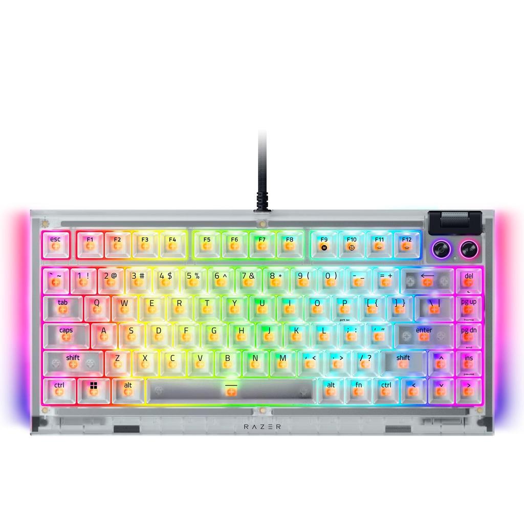 Razer BlackWidow V4 75% Phantom White Edition Gaming Keyboard English Layout