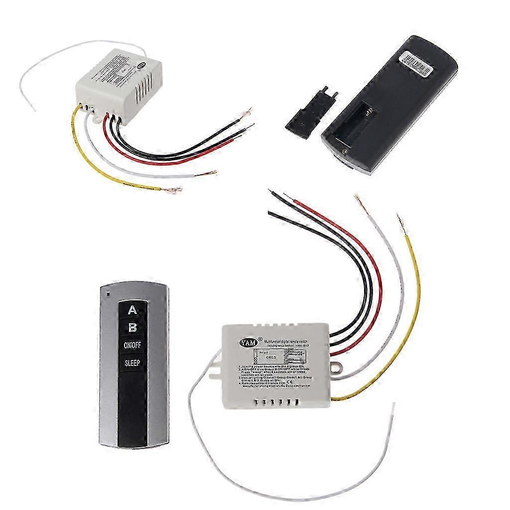 Remote Control ON/OFF Switch for 2-Channel Lamp with Receiver and Transmitter