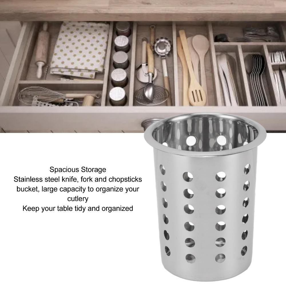 Stainless Steel Kitchen Utensil Holder Large Capacity Utensil Container For Countertop