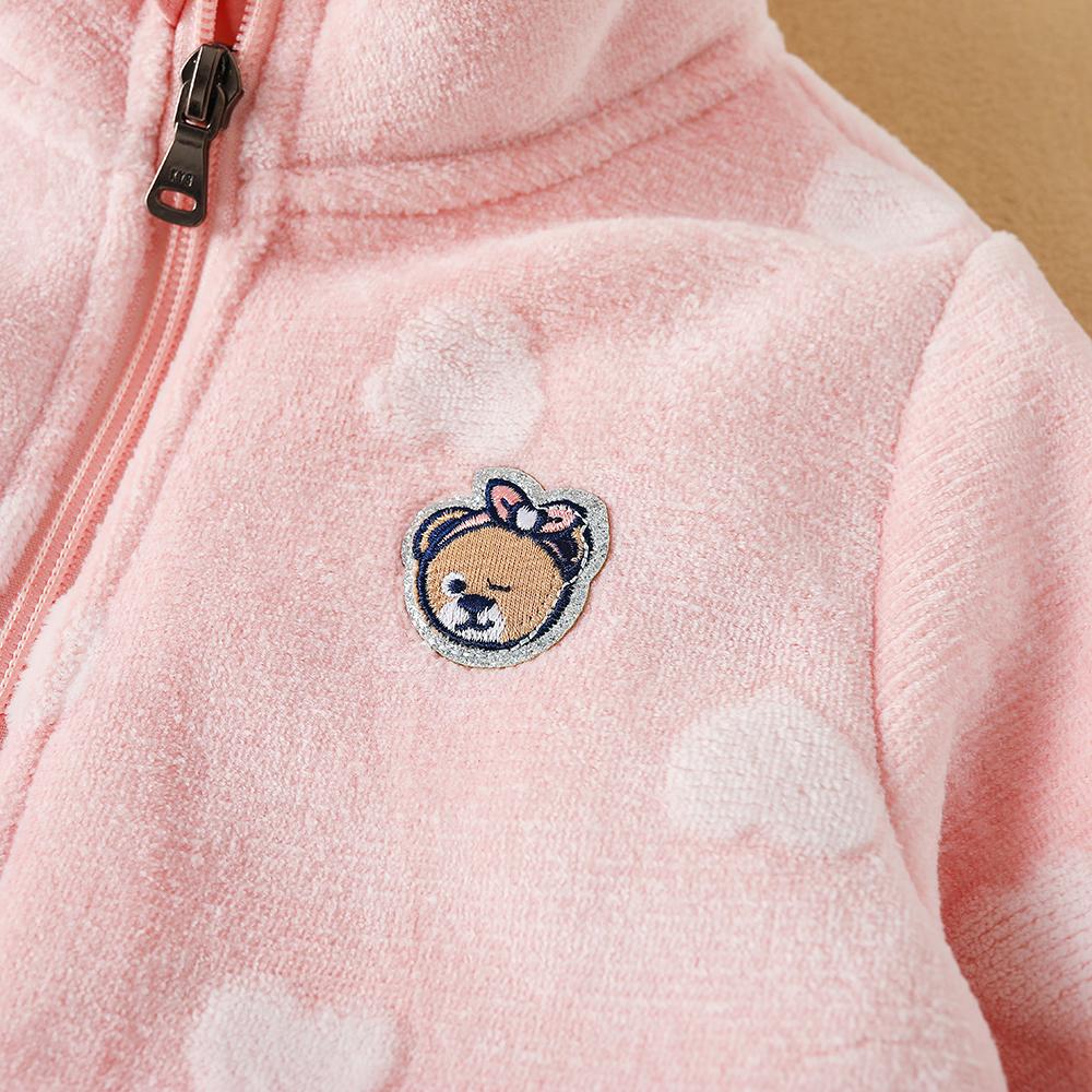 Флисовая куртка для девочек, осенне-зимняя легкая теплая куртка на молнии, детская милая верхняя одежда с длинными рукавами