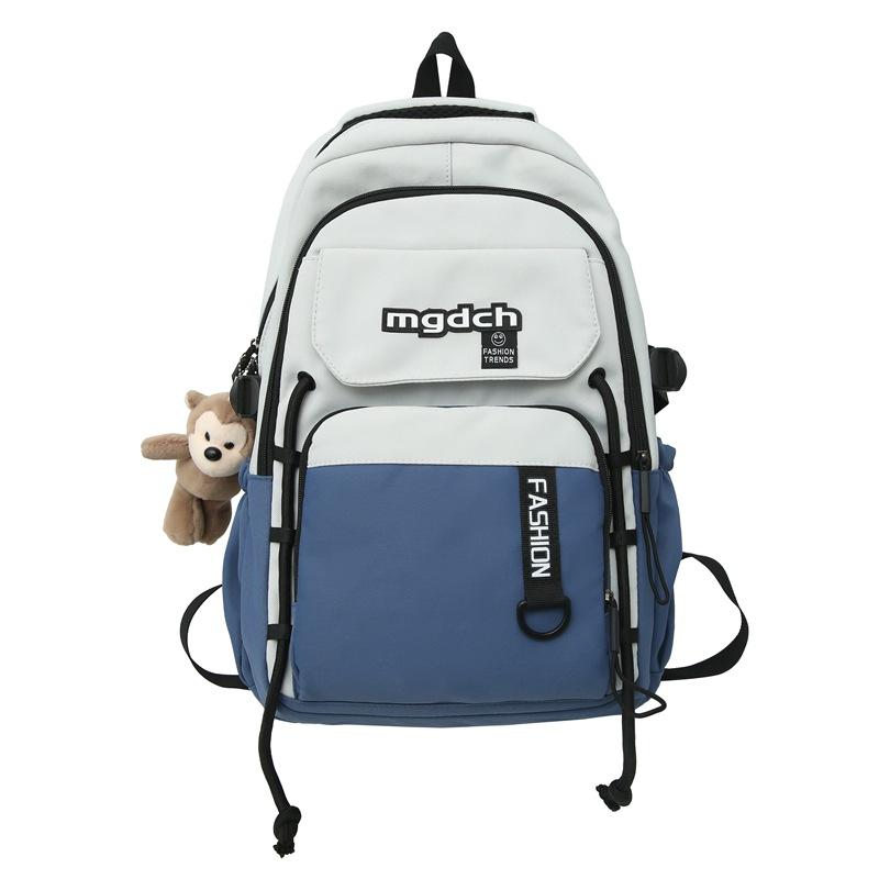 Новый студенческий школьный рюкзак Мужской корейская версия Контрастный цвет Рюкзак Женский модный Ins Трендовый Рюкзак большой вместимости для студентов колледжа