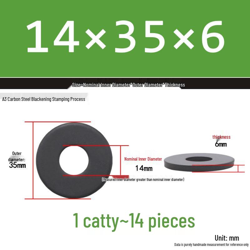 Black Oversized Thickened Round Metal Flat Washer Spacer for Home Use