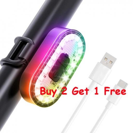 Светодиодный RGB задний фонарь для велосипеда, перезаряжаемый через USB, предупреждающий задний фонарь для велоспорта, США