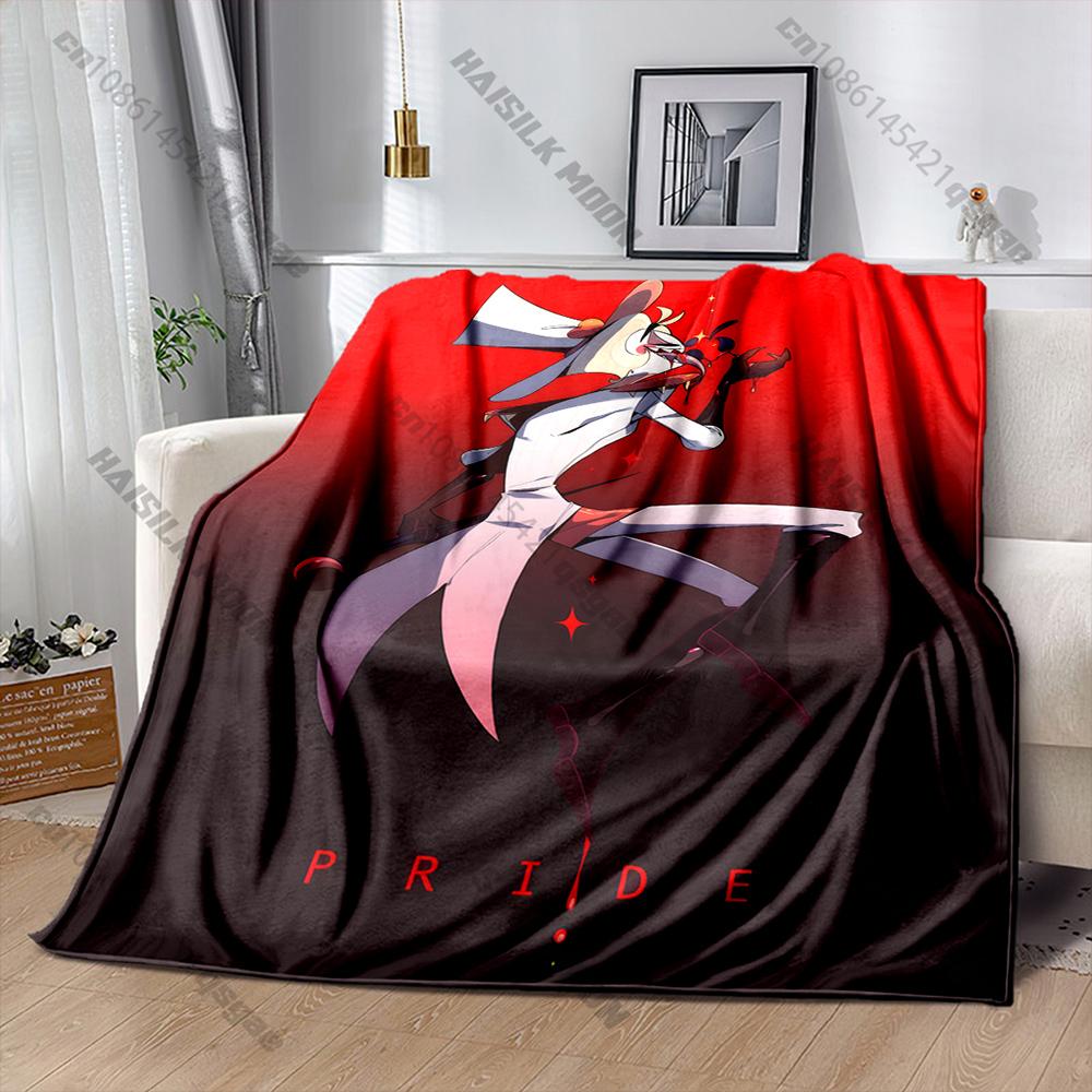 6 Sizes L-Luc1fer M0rningstar H-Hazbin Hotel Theme Print Blanket Home Travel Blanket Sofa Bedding Cover Blanket Wonderful Gift