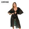 Women's Beach Cover-up Lace Mesh Sunbrella Bikini Outer Cardigan