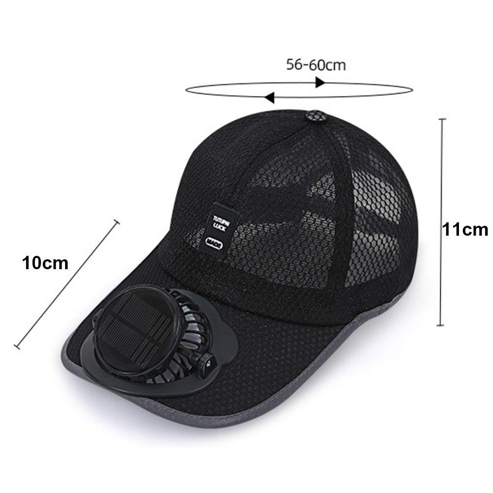 Quick Dry Baseball Cap USB Charging Full Mesh Hats Fashion Solar Fan Hat Summer