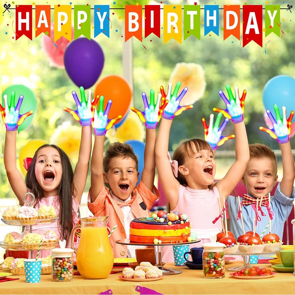 2Pair Led Gloves Light Up Gloves For Halloween Christmas Parties Supplies