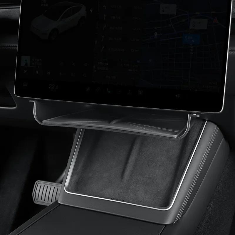 Ящик для хранения под экраном для Tesla Model Y/YL Juniper 2025 Model 3 Highland Органайзер для салфеток на центральной консоли Аксессуары