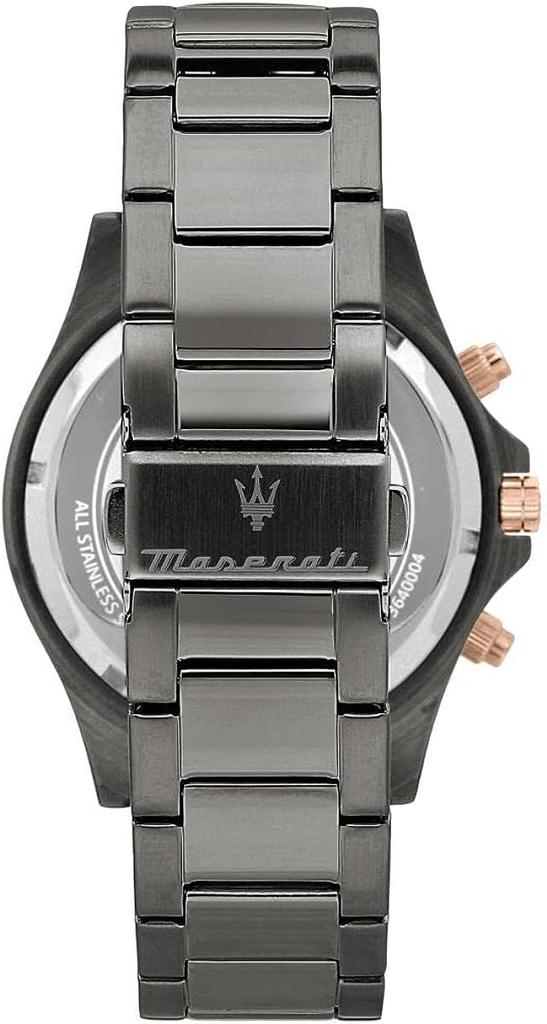 Genuine Maserati Sfida 44mm Dark Gray Stainless Steel Chronograph Quartz Watch 100m Water Japanese Movement Year [Official Product] Men's R8873640001,