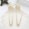 Flower Shape Anti-Exposure Women Brooch Pin Shining Rhinestone Faux Pearls Safety Pin Costume Accessories