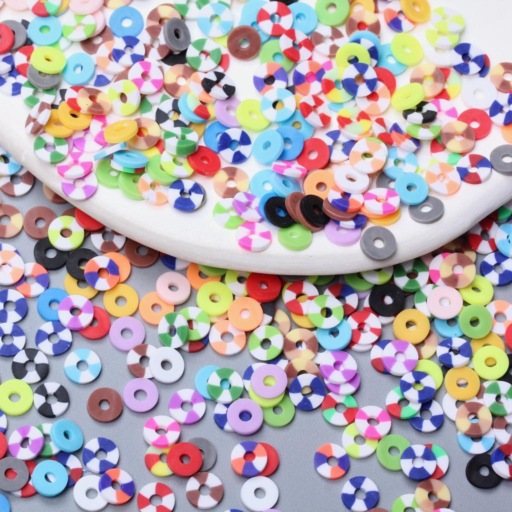 200 шт. Изготовление ювелирных изделий DIY ожерелье ручной работы соответствующего цвета плоские круглые прокладки бусины аксессуары полимерная глина материалы однотонный материал ручной работы