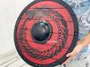 Handmade Wooden Viking Shield: Ouroboros Dragon, Battleworn Finish
