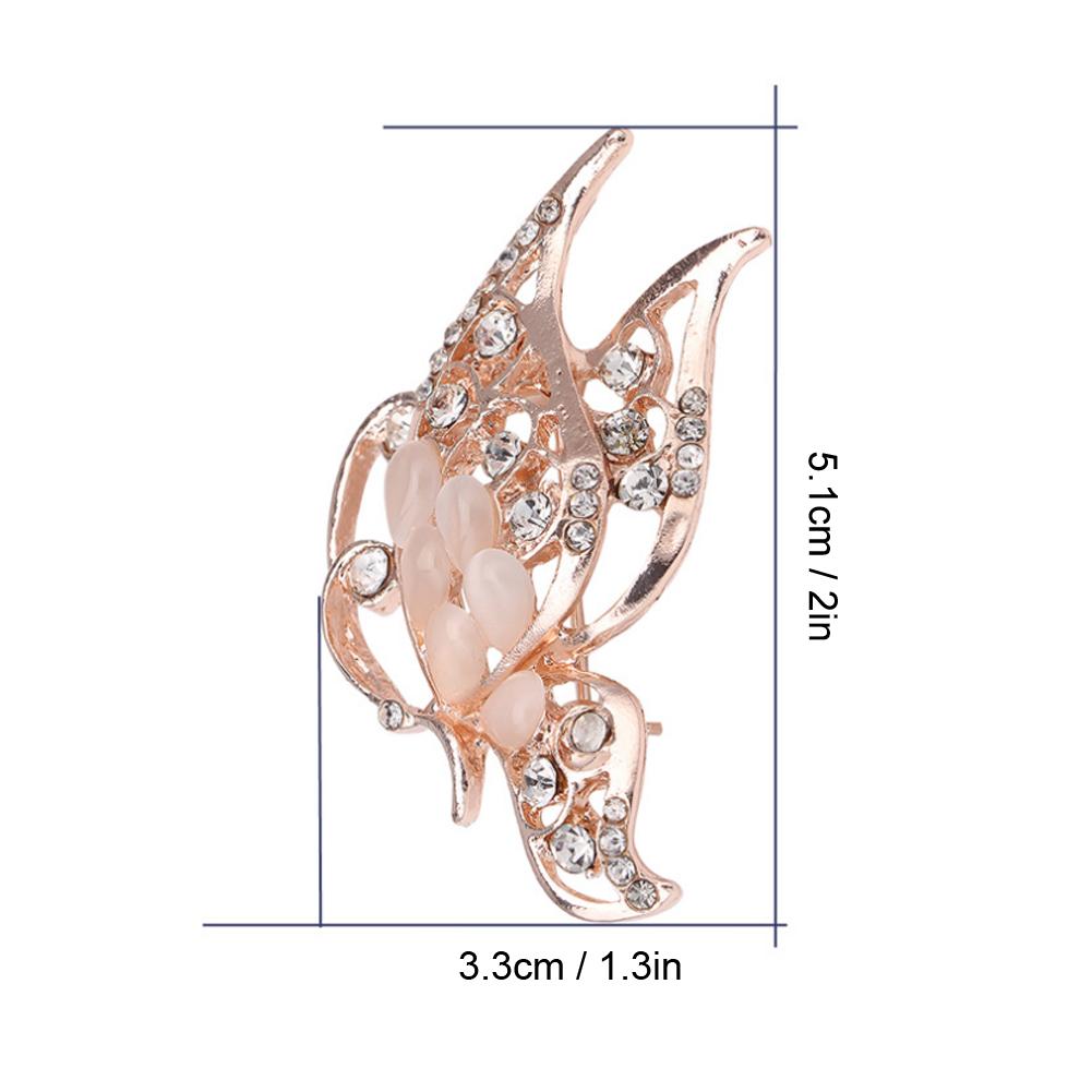 Мода Женщины Стразы Форма Бабочки Брошь Булавка на Воротник Аксессуар для Одежды Ювелирное Изделие Подарок