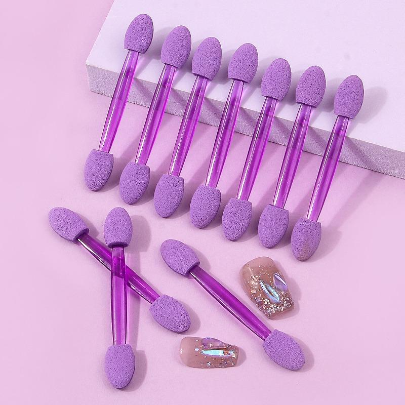 25/100pcs New Nail&Makeup Tools Nail Powder Mluticolor Brushes Sponge Double Sided Applicator Mirror Chrome Pigment Sponge Stick