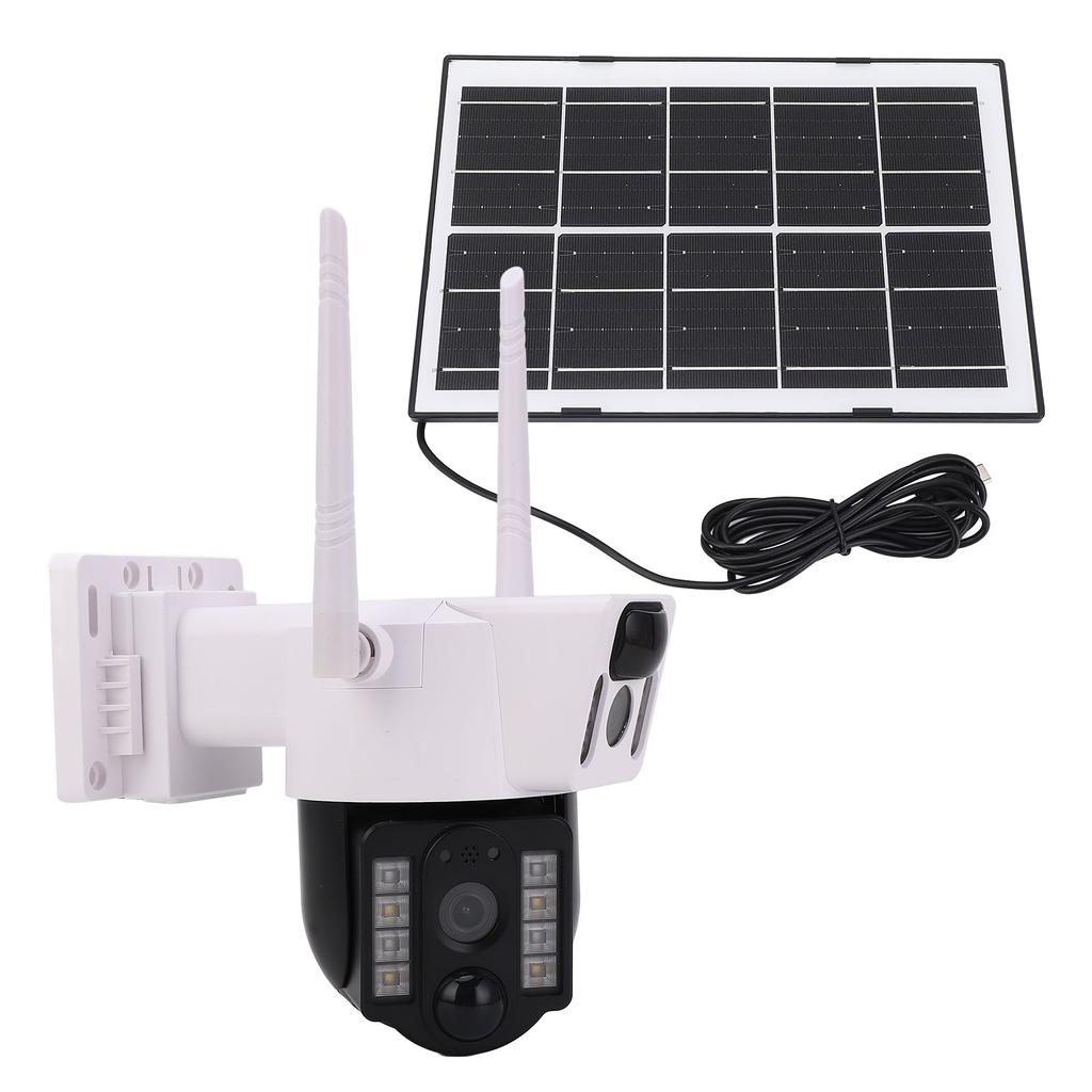 Solar Security Camera 4MP 2K Motion Detection Intelligent Alert 2 Way Talk Dual Lens Outdoor