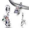925 Silver Christmas Charms Santa Claus Reindeer Snowflake Beads for Necklace Bracelets DIY Jewelry Gifts