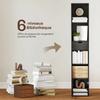 Bookcase, Storage Unit, Drawer, Cupboard, Open Compartments, 30 x 24 x 158 cm, Black