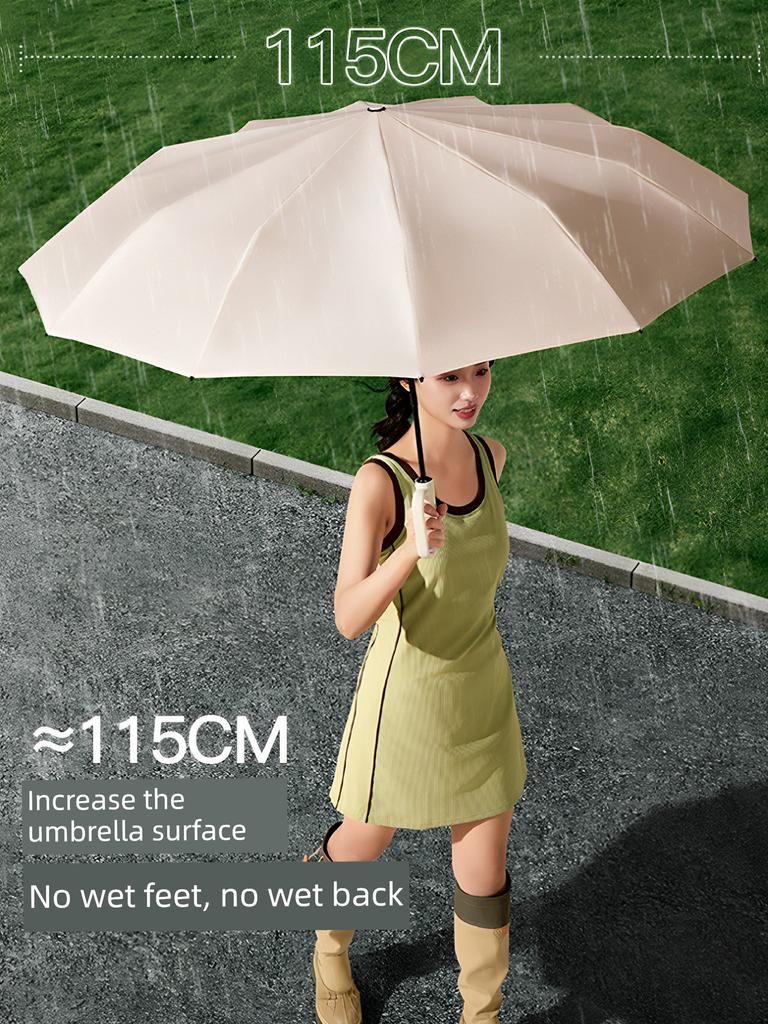 Fully Automatic Ring-Lock Umbrella for Men, Large Size, Reinforced, Wind-Resistant, Suitable for Students, Dual-Use for Sun and Rain, Sun Protection