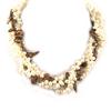 [C9076] - White Brown 'Biwa Gorgeous' Necklace