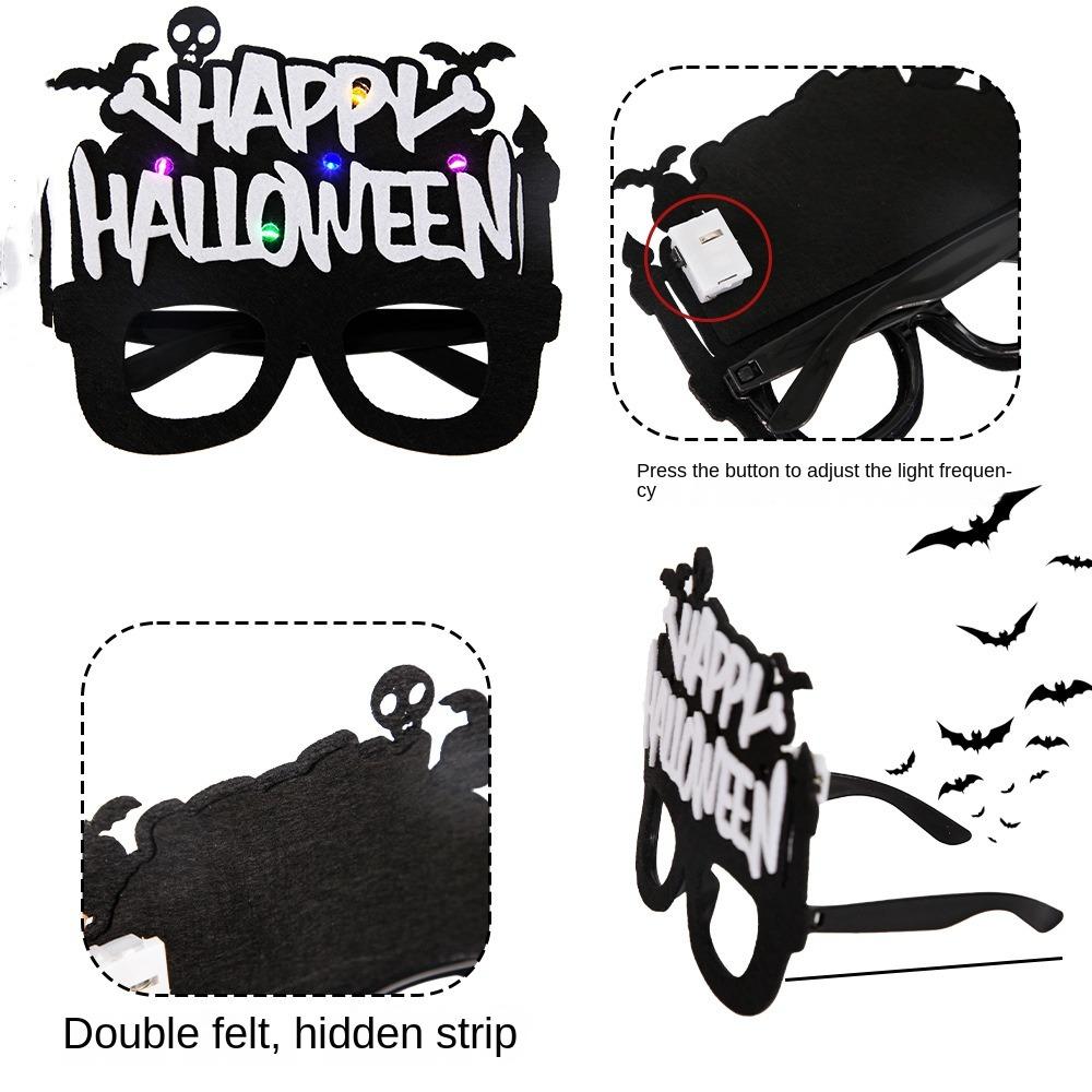 Felt Halloween Luminous Glasses LED Halloween Eyewear Frame Festival Pumpkin Glasses Men