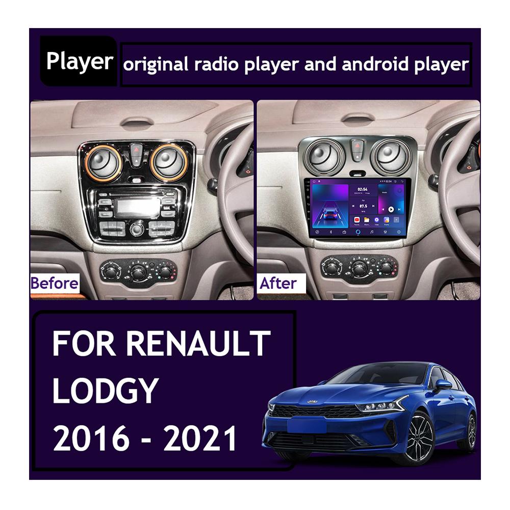 Android Carplay автомобильное радио для Renault Lodgy 2016-2021 мультимедийный проигрыватель головное устройство стерео GPS навигация BT WIFI 4+64 ГБ