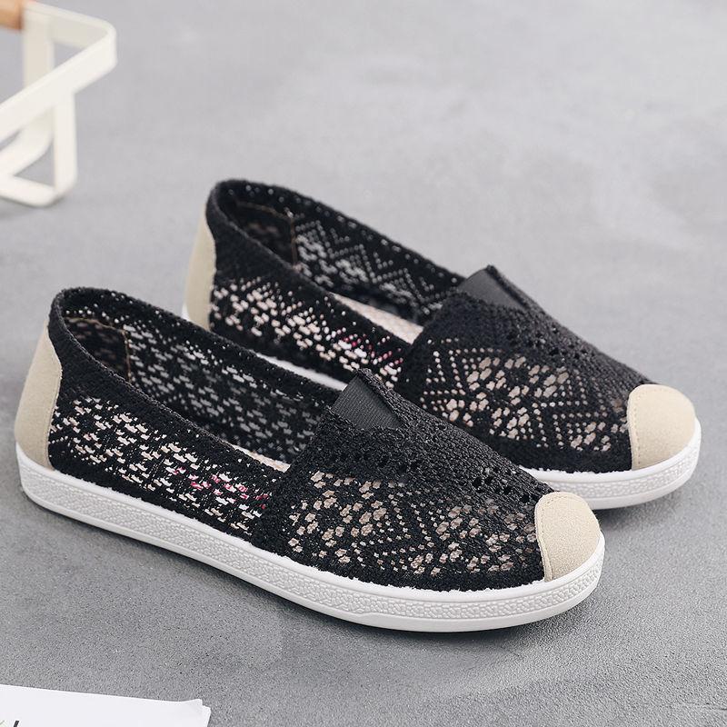 Summer Mesh Shoes Soft Sole Anti-skid Comfortable Breathable Flat Heel Women's Shoes Casual Fisherman's Shoes