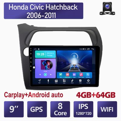4 + 64 ГБ для Honda Civic Hatchback 2006-2011 Android Автомобильный радиоприемник Стерео Мультимедиа Видеоплеер Навигация GPS Carplay LHD RHD IPS Экран 4 + 64 ГБ