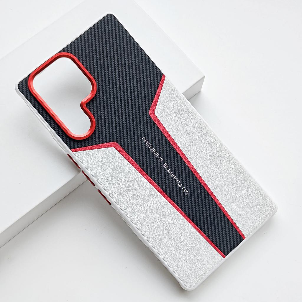 Для ZTE Nubia RedMagic 11 Pro и 11 Pro+ Plus Чехол Металлический Сплав Независимые Кнопки Камеры Кожаный Чехол с Узором из Углеродного Волокна