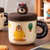 Маленькая подарочная сумка с крышкой, поиск керамической чашки, высокая ценность, большая емкость, маленькая милая кружка с медведем, пара, чашка для воды, высокая термостойкость