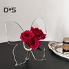 2 шт. ваза-бабочка прозрачная акриловая ваза для цветов настольное украшение ваза-бабочка для гостиной спальни столовой офиса декор