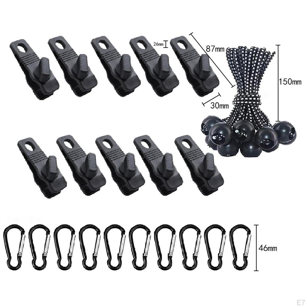 30 шт./компл. зажимы для брезента, карабины, инструменты для кемпинга, пряжка, зажим для палатки, замок, ручка для улицы