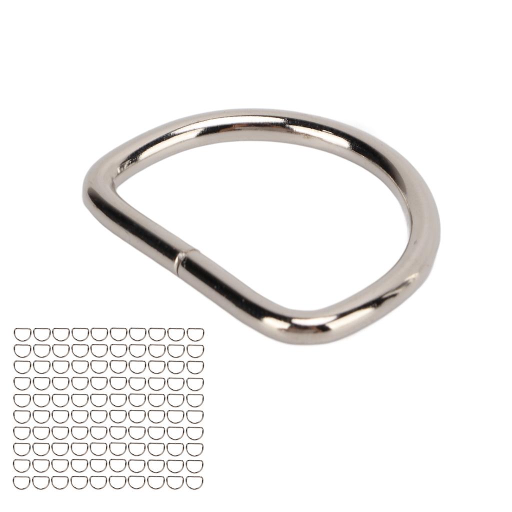 100 шт. Металлические D-кольца Прочные D-образные зажимы для ошейника собаки для багажа питомца Грудной ремень