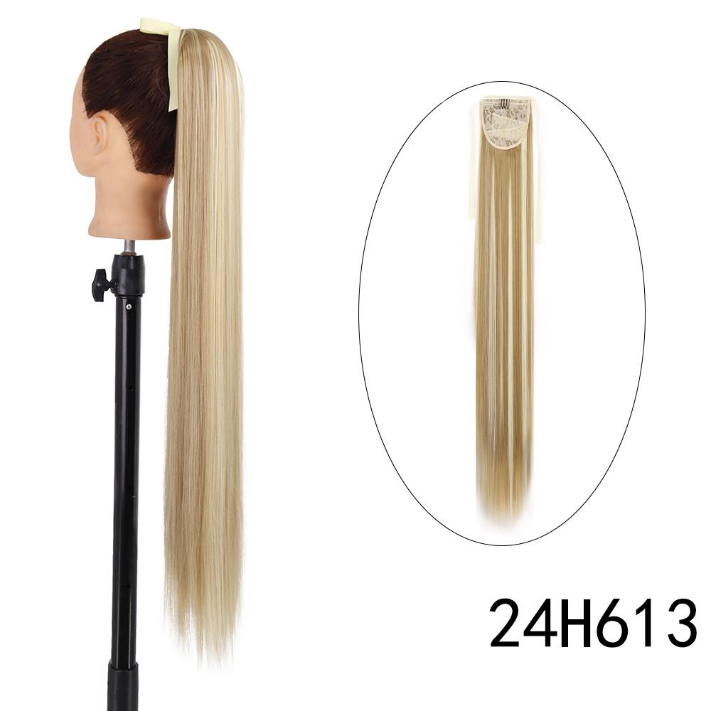 MERISIHAIR Длинный прямой галстук-бабочка на заколке для наращивания волос 55 85 см натуральный черный коричневый синтетический хвощ для женщин