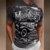 Retro Car Pattern 3D Digital Printed Men's Street Round Neck Short Sleeved T-shirt