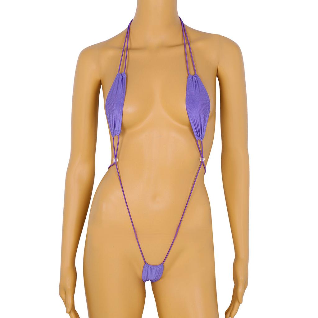 Womens Sling Shot Bikini Halter Lingerie Set Swimwear Micro Thong Teddy Monokini Swimsuits