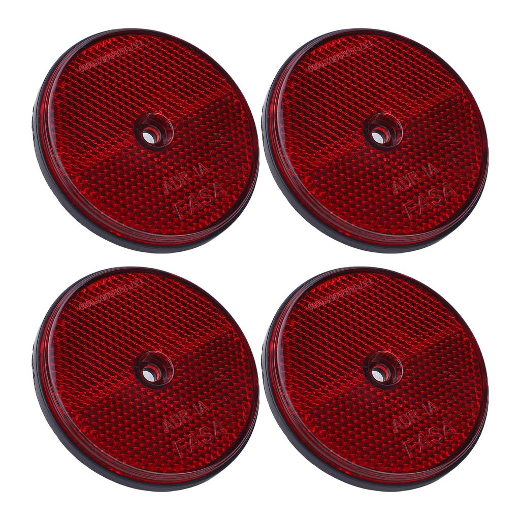 4 шт. Безопасные светоотражатели Красные круглые 72 мм диаметром с винтом для почтовых ящиков, подъездных путей, туннелей, столбов, автомобилей, прицепов, красные