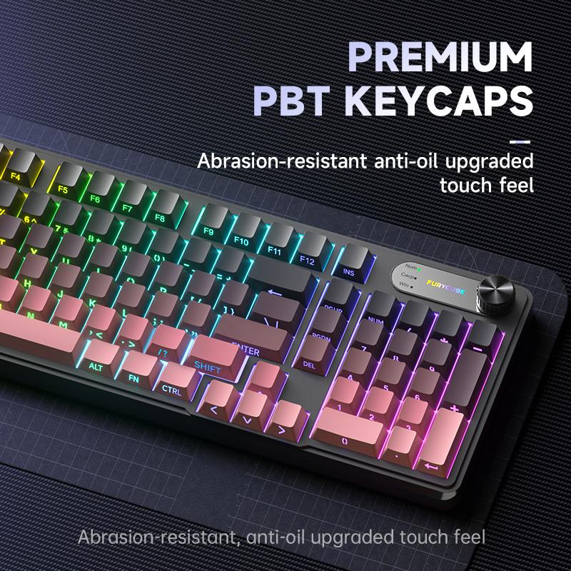 Furycube IP98 Новая водонепроницаемая мембранная клавиатура на 98 клавиш с USB-C и RGB-подсветкой, съемной проводной ручкой, для игр, офиса, настольного компьютера