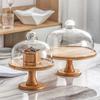 Transparent Wooden Cake Stand Glass Cover Cake Display Stand Cheese Stand Butter Box  Afternoon Tea