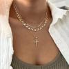 Personalized Cross Heart Pendant Multi-layer Necklace