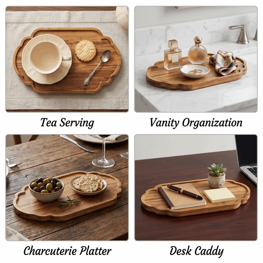 Bamboos Serving Plate Oval Food Platter Easy To Clean Japanese Style Tray Tea Room Use
