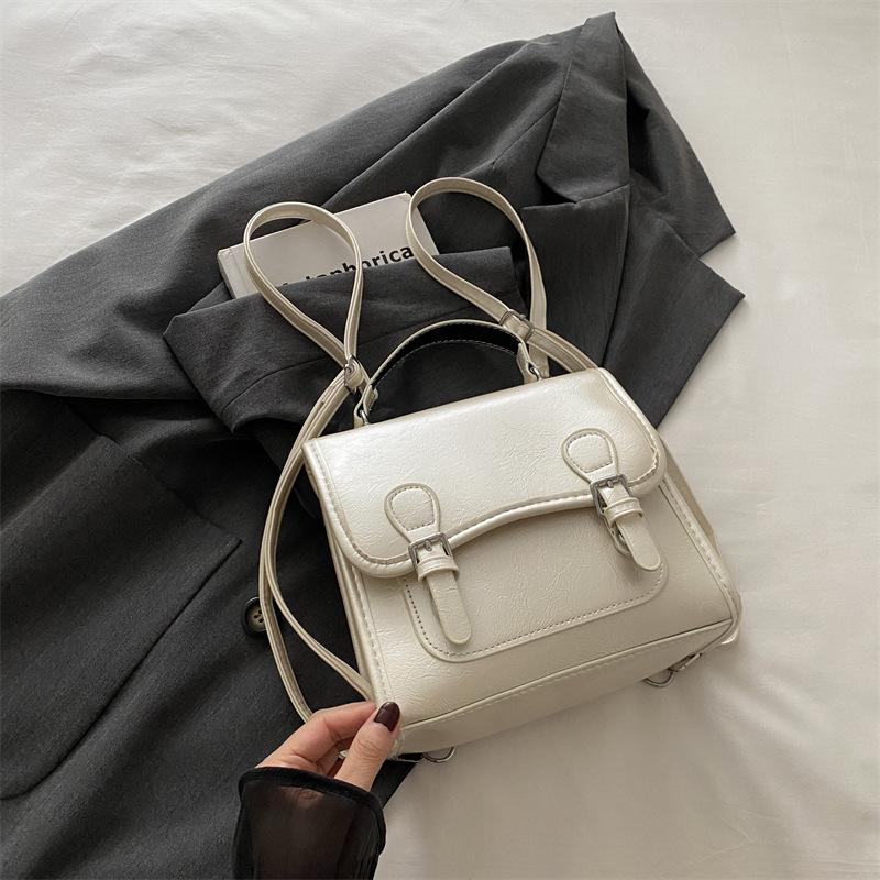 Студенческий рюкзак для занятий женский 2025 модный колледж стиль портфель простой косой кроссбоди женская сумка