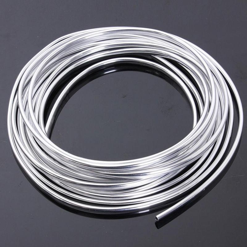 2M Silver Shaped Decorative Strip Car Interior Styling Mouldings Auto Trim Accessories Bright Color Beautiful Lines