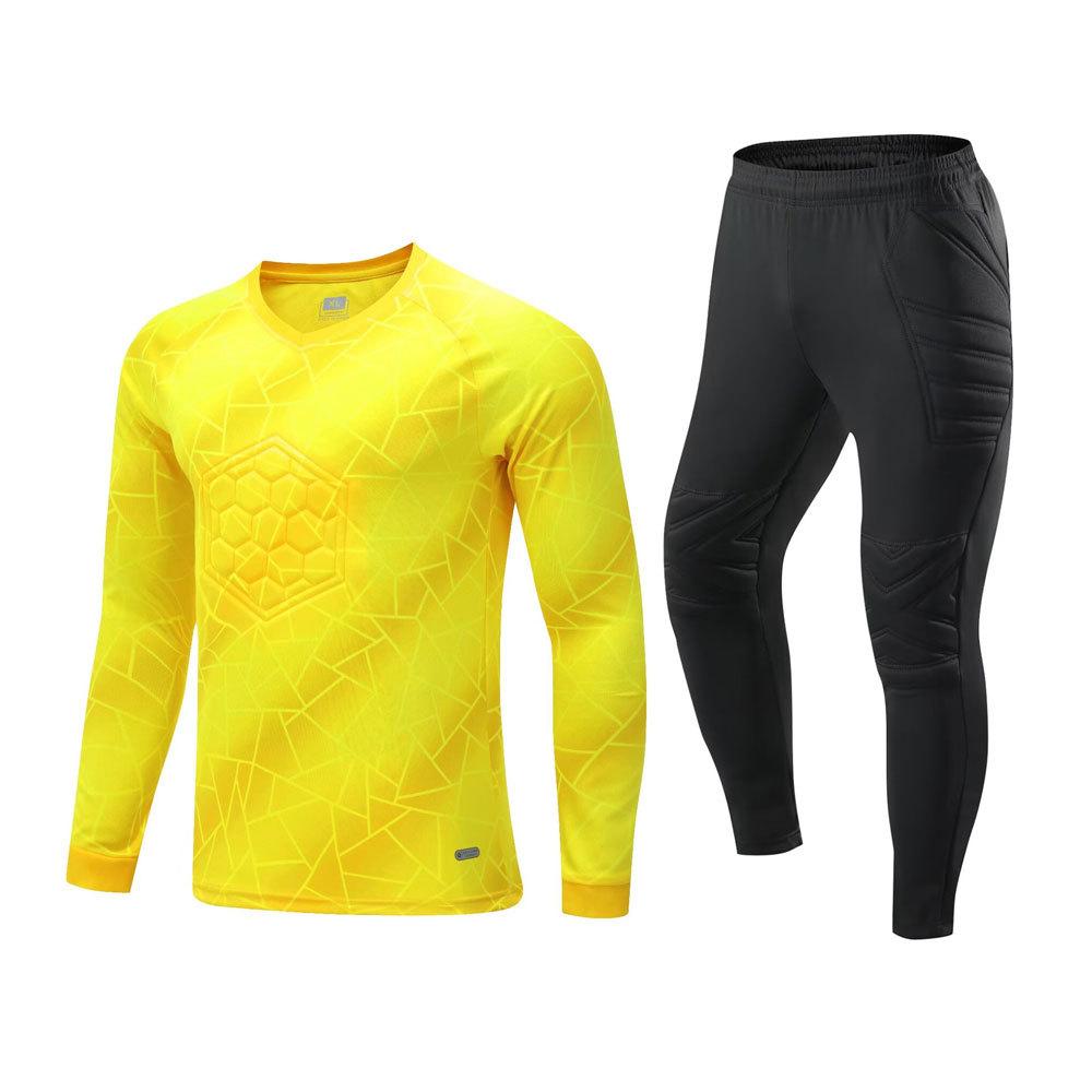 Spot wholesale football goalkeeper jersey boys custom goalkeeper jersey long sleeve sponge pad game training jersey