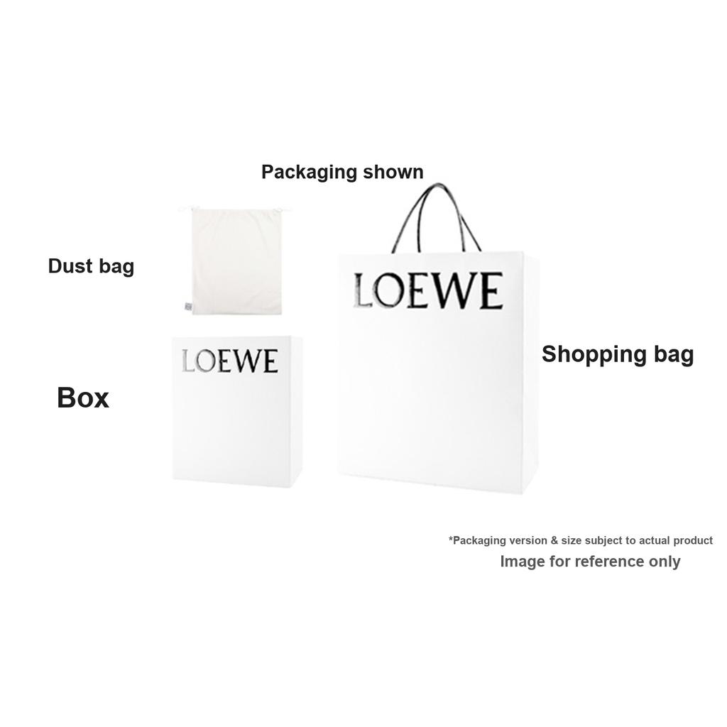 Loewe Fold Detachable Adjustable Shoulder Strap Zipper Closure Leather Crossbody Tote Bag Women Handbags Black C510PT1X01-1100